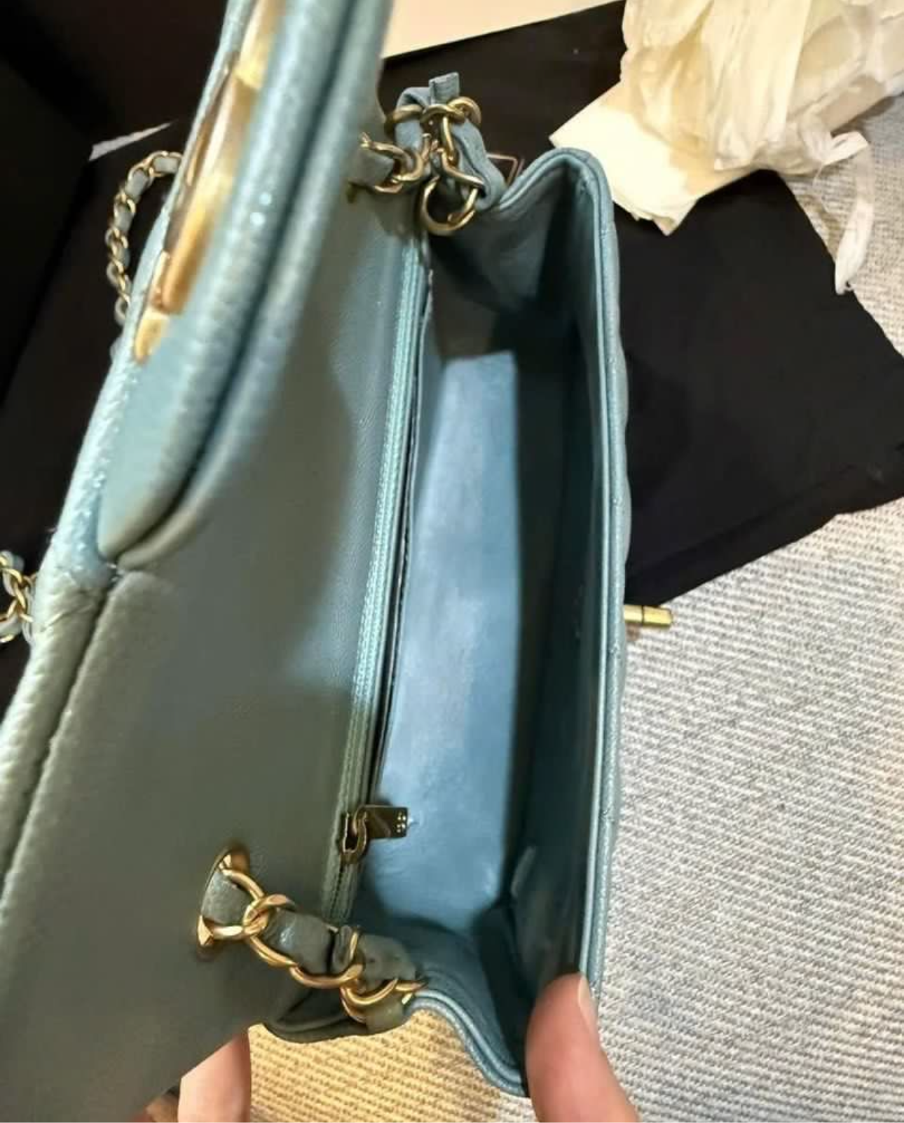 CHANEL CLASSIC BAG / MINI RECTANGLE BLACK CAVIAR SHW