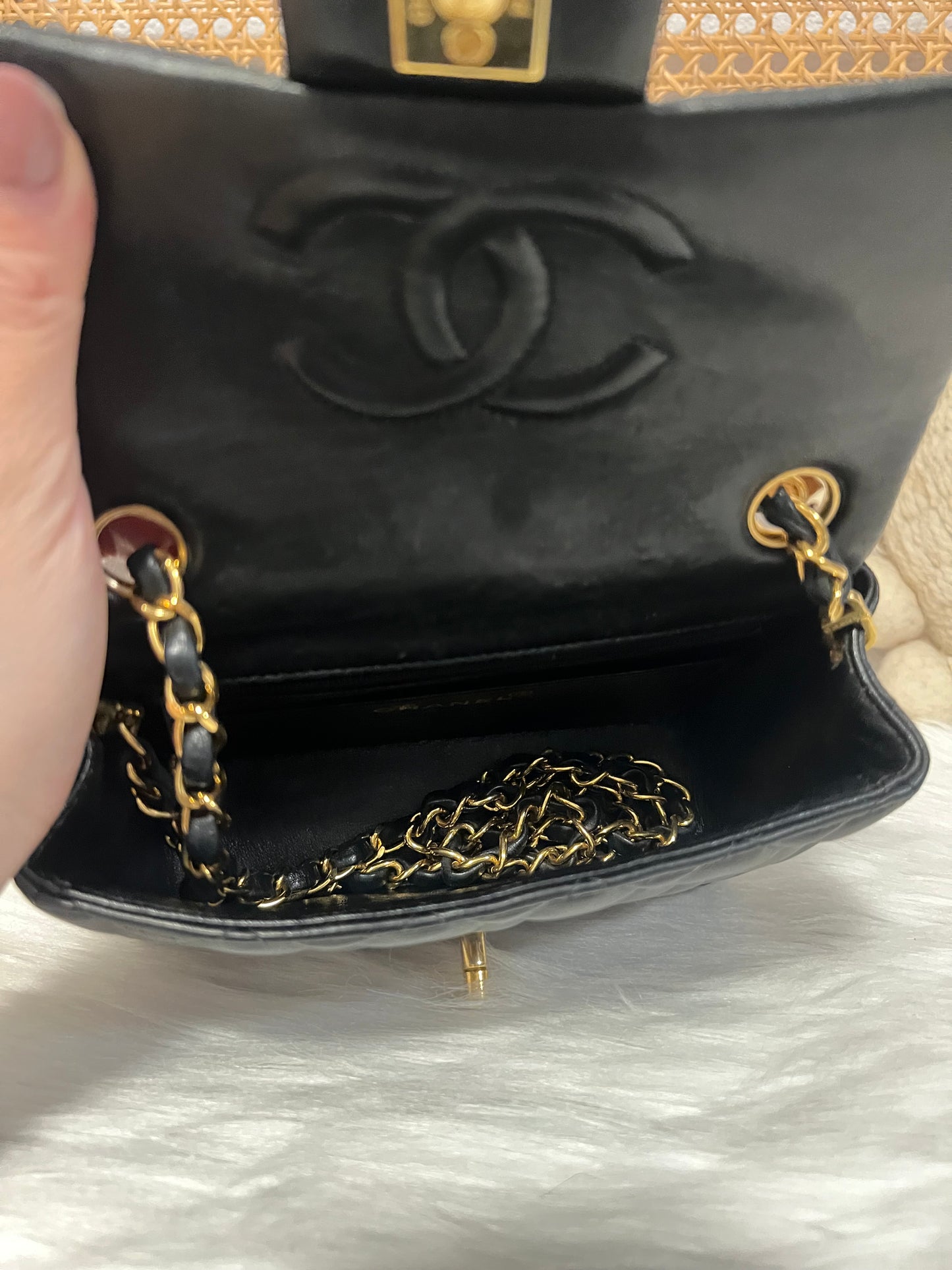 CHANEL CLASSIC BAG / 17CM BLACK LAMBSKIN 24K GHW