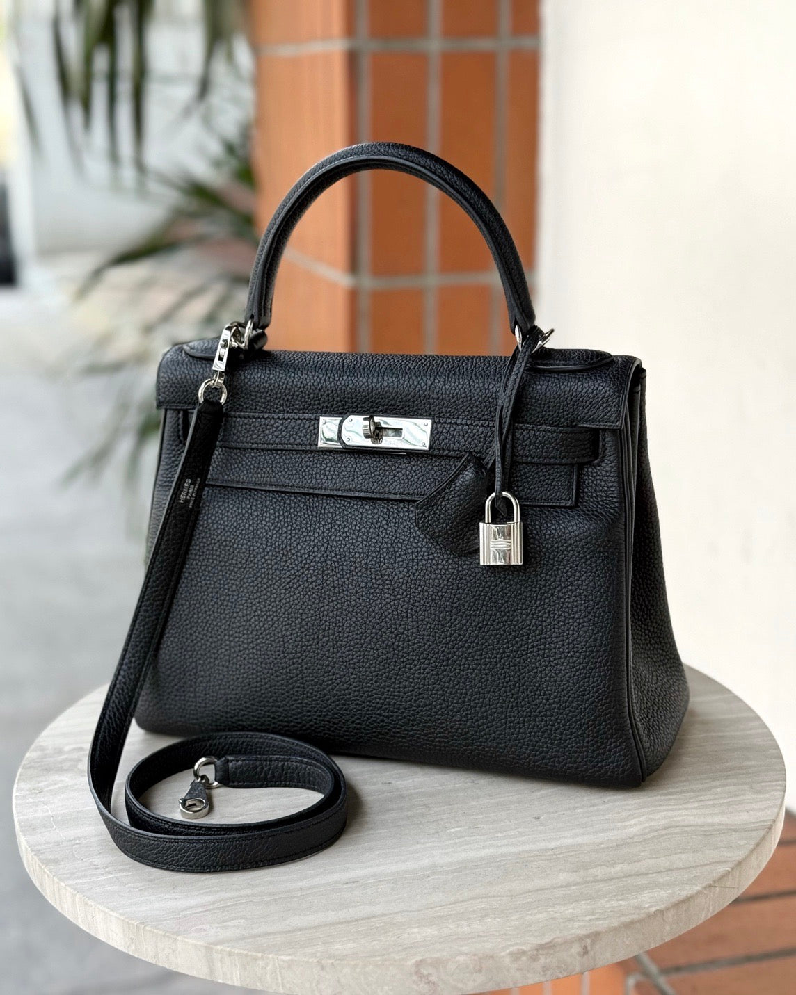 HERMES KELLY 28 | BLACK PHW TOGO