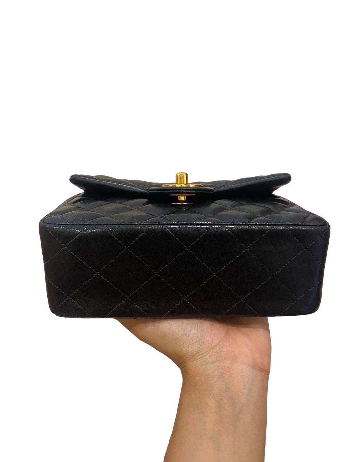 CHANEL CLASSIC BAG / 17CM BLACK LAMBSKIN 24K GHW