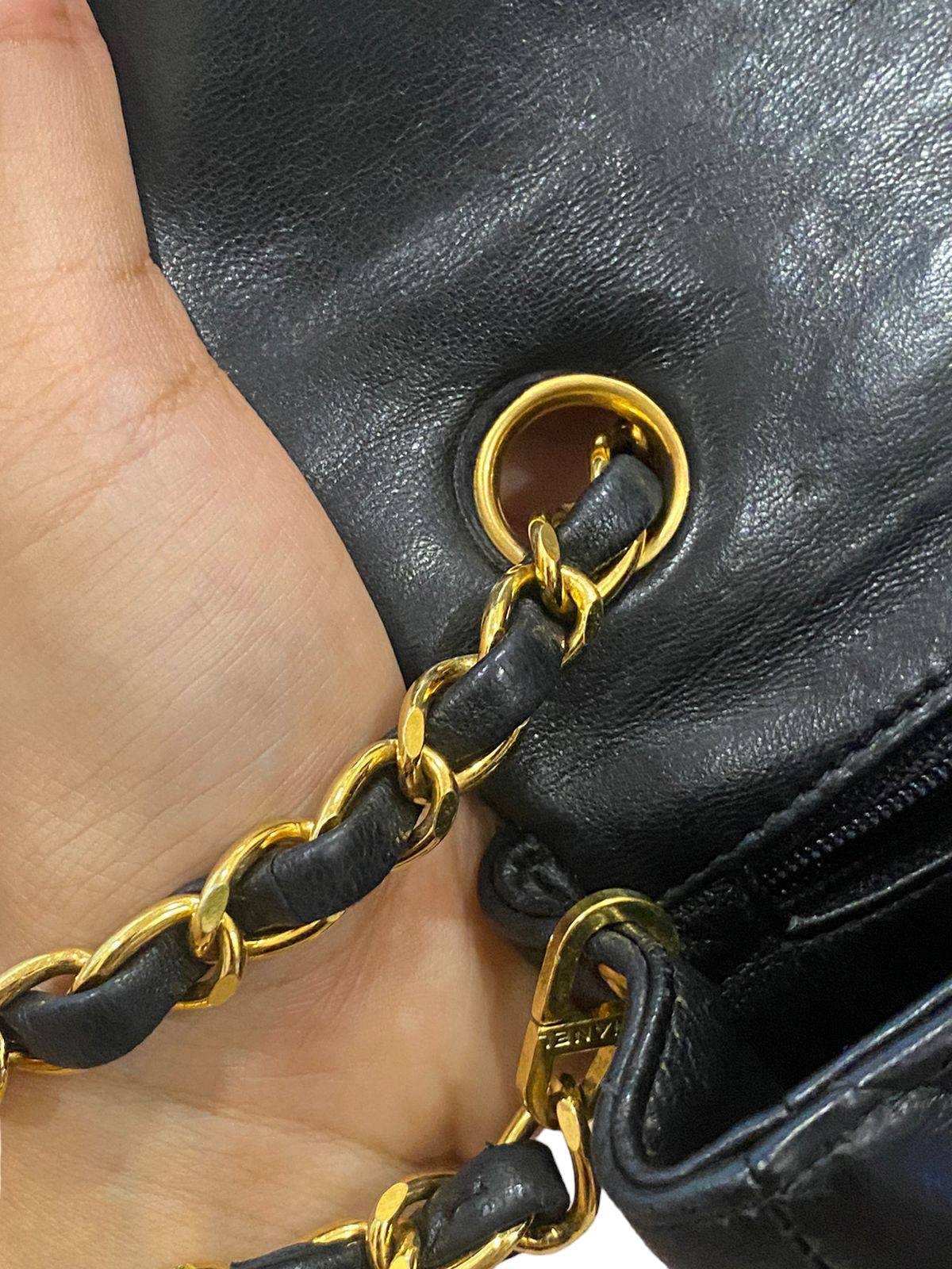 CHANEL CLASSIC BAG / 17CM BLACK LAMBSKIN 24K GHW