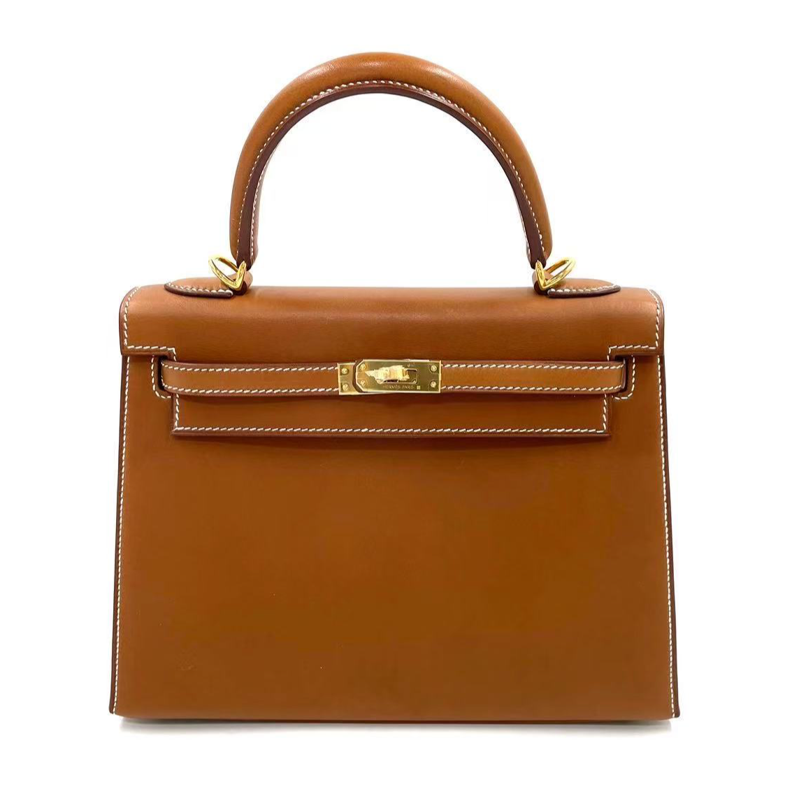 HERMES KELLY 25 | FAUVE SMOOTH BARENIA GHW