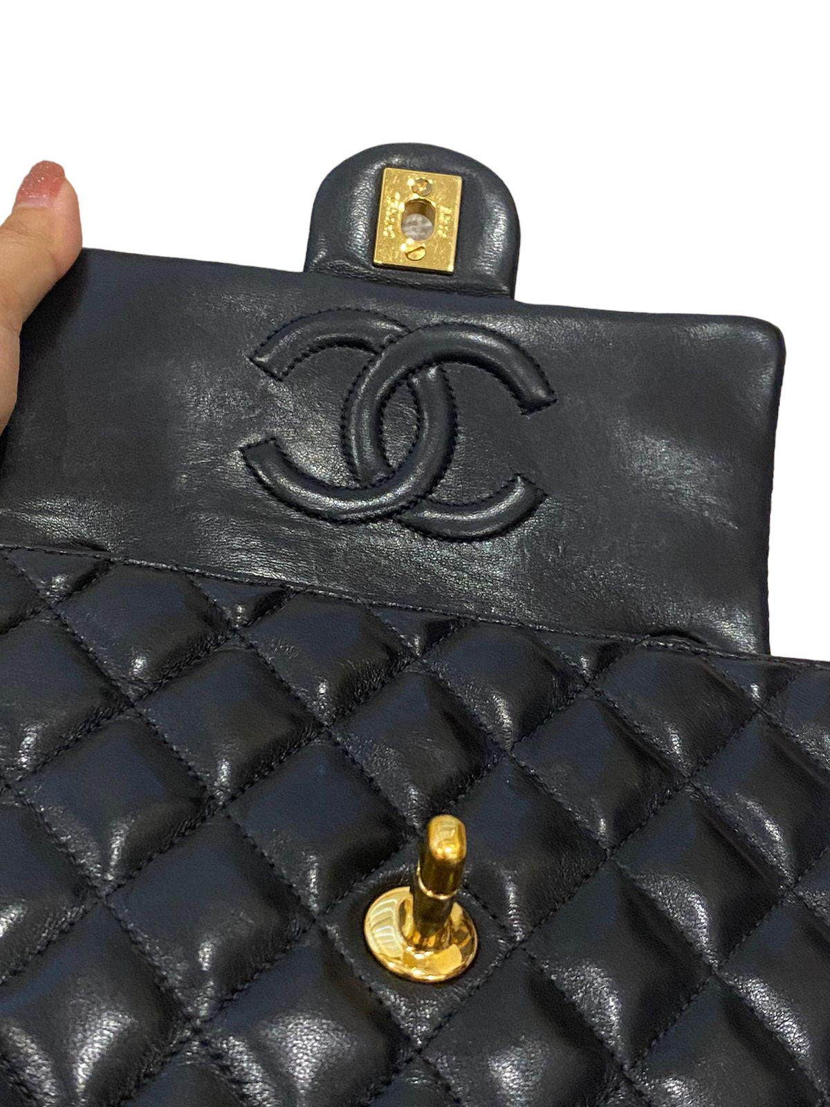 CHANEL CLASSIC BAG / 17CM BLACK LAMBSKIN 24K GHW