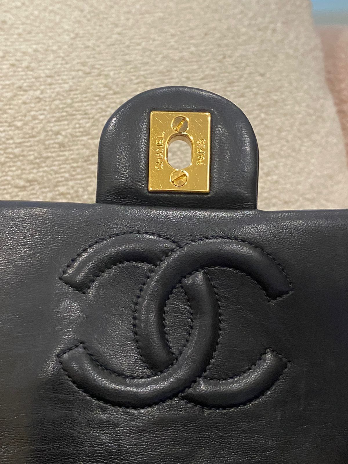 CHANEL CLASSIC BAG / 17CM BLACK LAMBSKIN 24K GHW