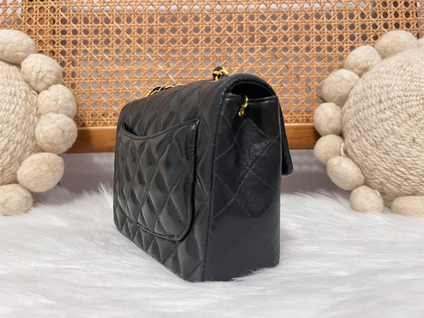 CHANEL CLASSIC BAG / 17CM BLACK LAMBSKIN 24K GHW