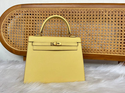 HERMES KELLY 25 | JAUNE POUSSIN EPSOM GHW