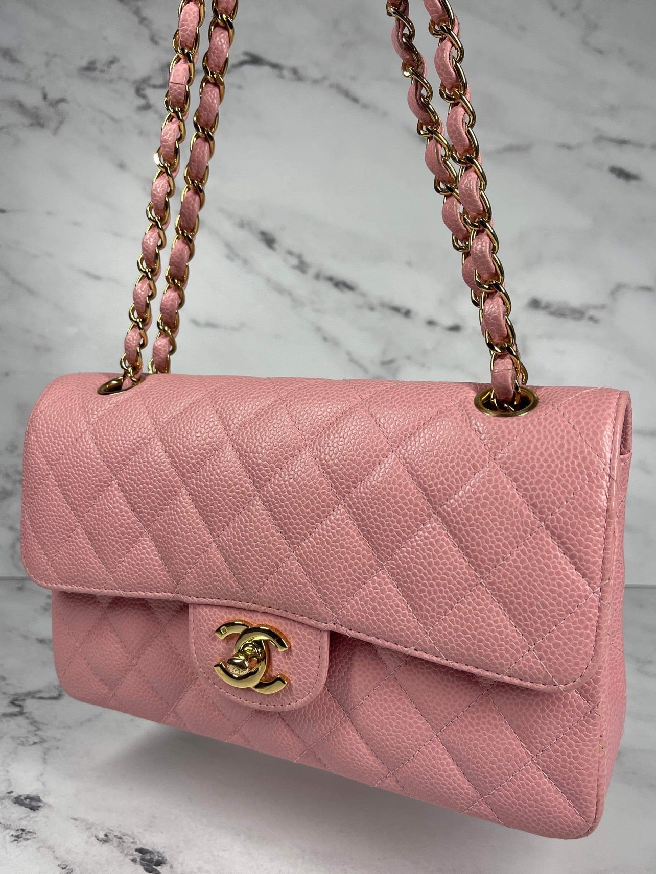 CHANEL CLASSIC BAG / SMALL PINK CAVIAR 24K GHW