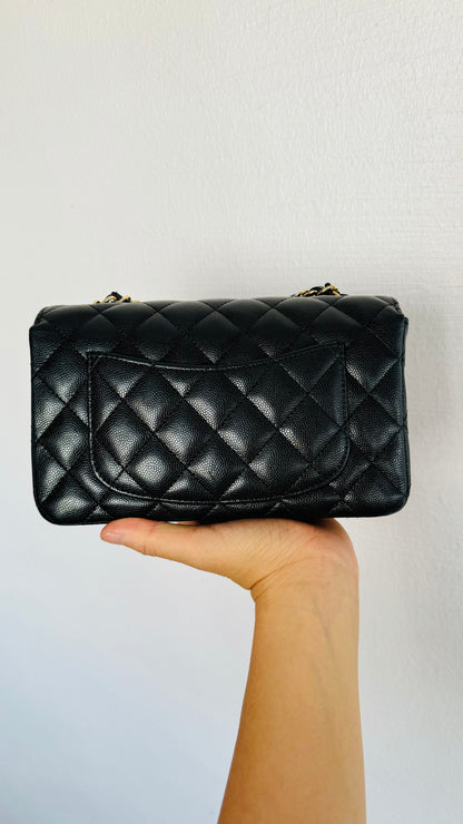 CHANEL CLASSIC FLAP | MINI RECTANGLE CAVIAR BLACK LGHW