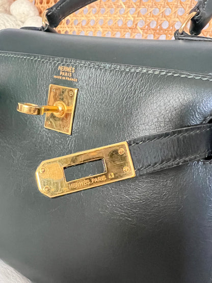 HERMES KELLY 20 | BOX CALF GREEN GHW