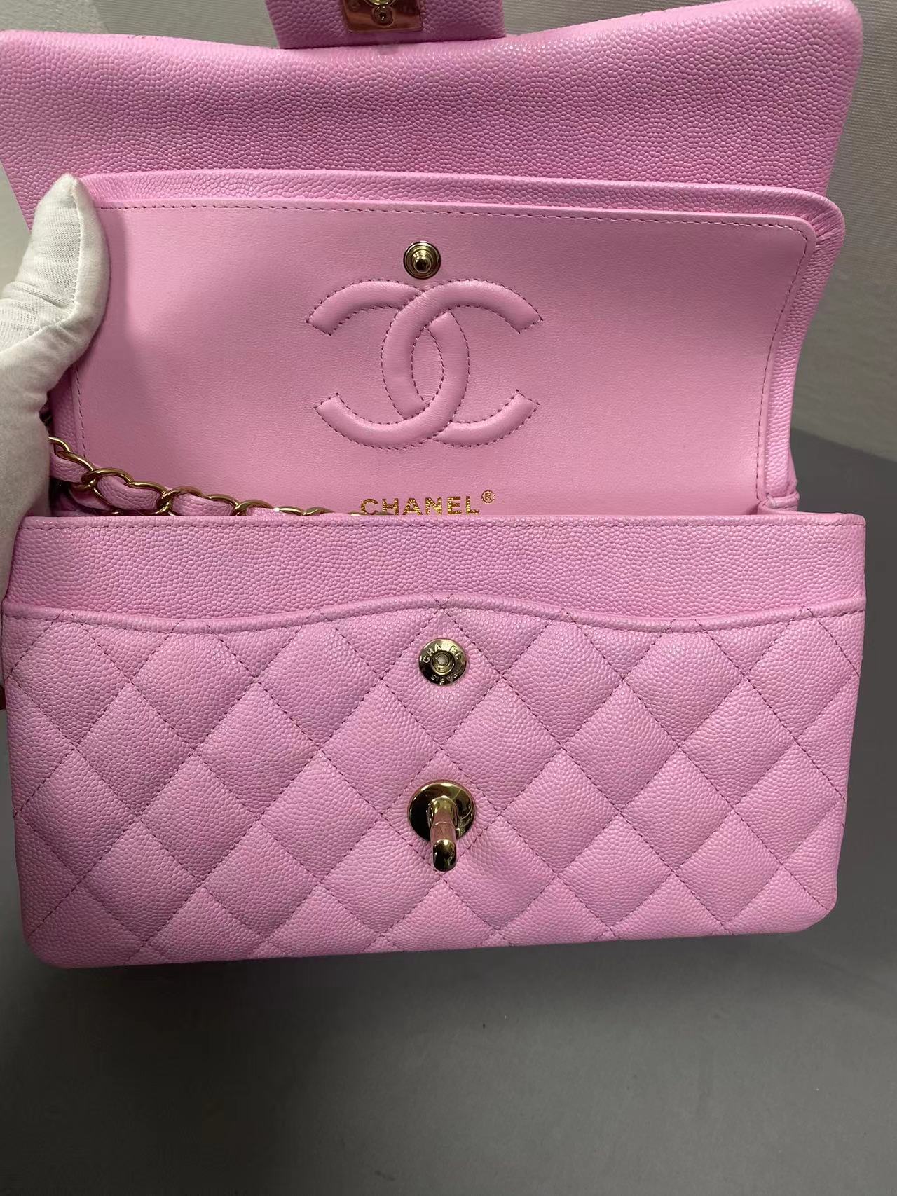 CHANEL CLASSIC BAG / SMALL PINK CAVIAR LGHW