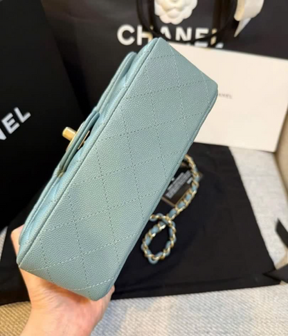 CHANEL CLASSIC BAG / MINI RECTANGLE BLACK CAVIAR SHW