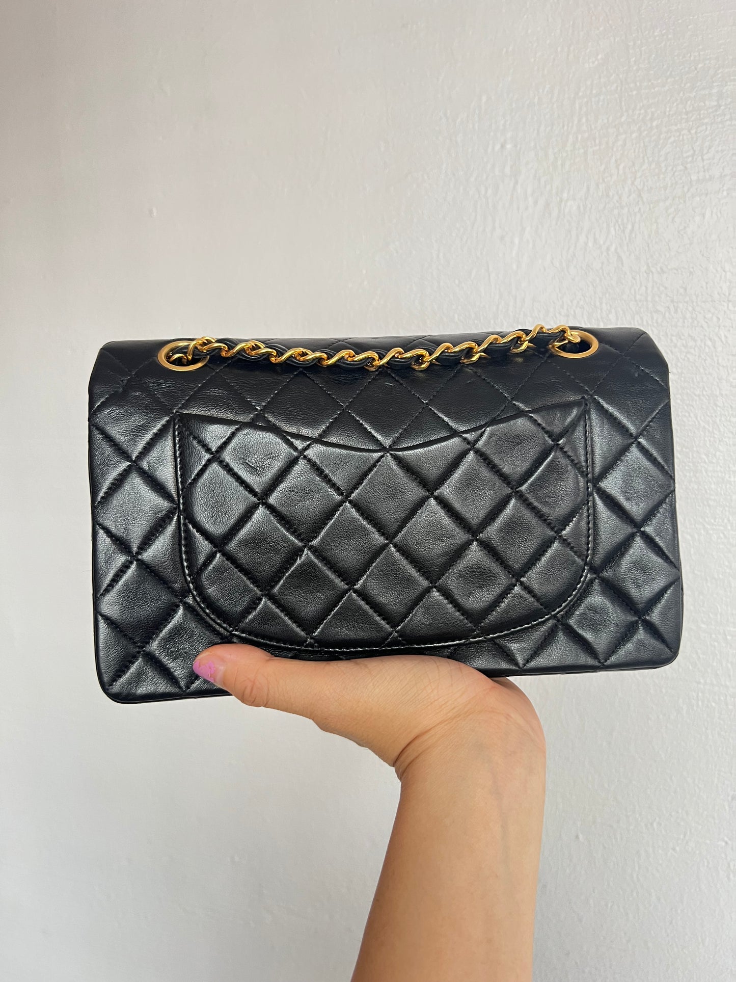 CHANEL CLASSIC BAG / 23CM BLACK LAMBSKIN 24K GHW