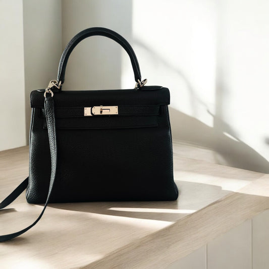 HERMES KELLY 28 | BLACK PHW TOGO