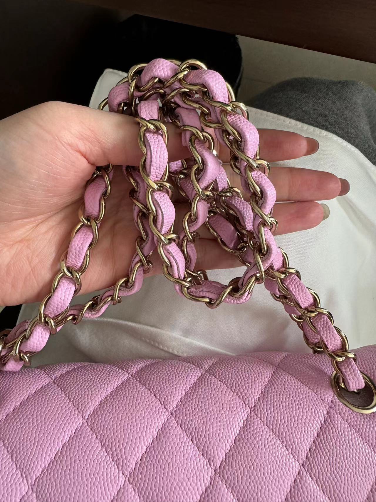 CHANEL CLASSIC BAG / SMALL PINK CAVIAR LGHW