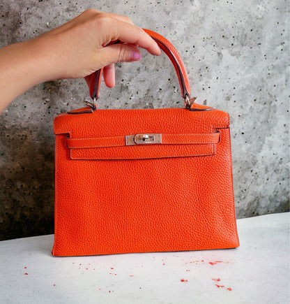 HERMES KELLY 25 | TOGO SELLIER GULLIOCHE PHW ORANGE