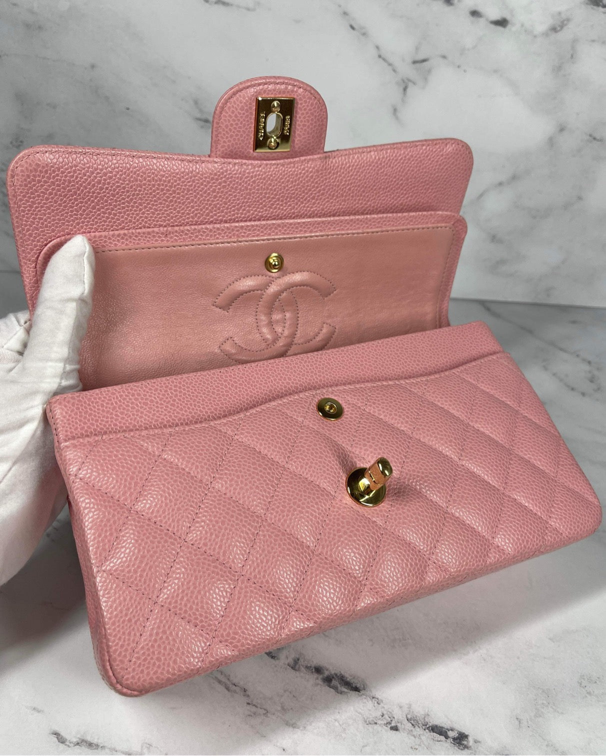 CHANEL CLASSIC BAG / SMALL PINK CAVIAR 24K GHW