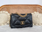 CHANEL 19 FLAG BAG | SMALL BLACK LAMBSKIN GHW