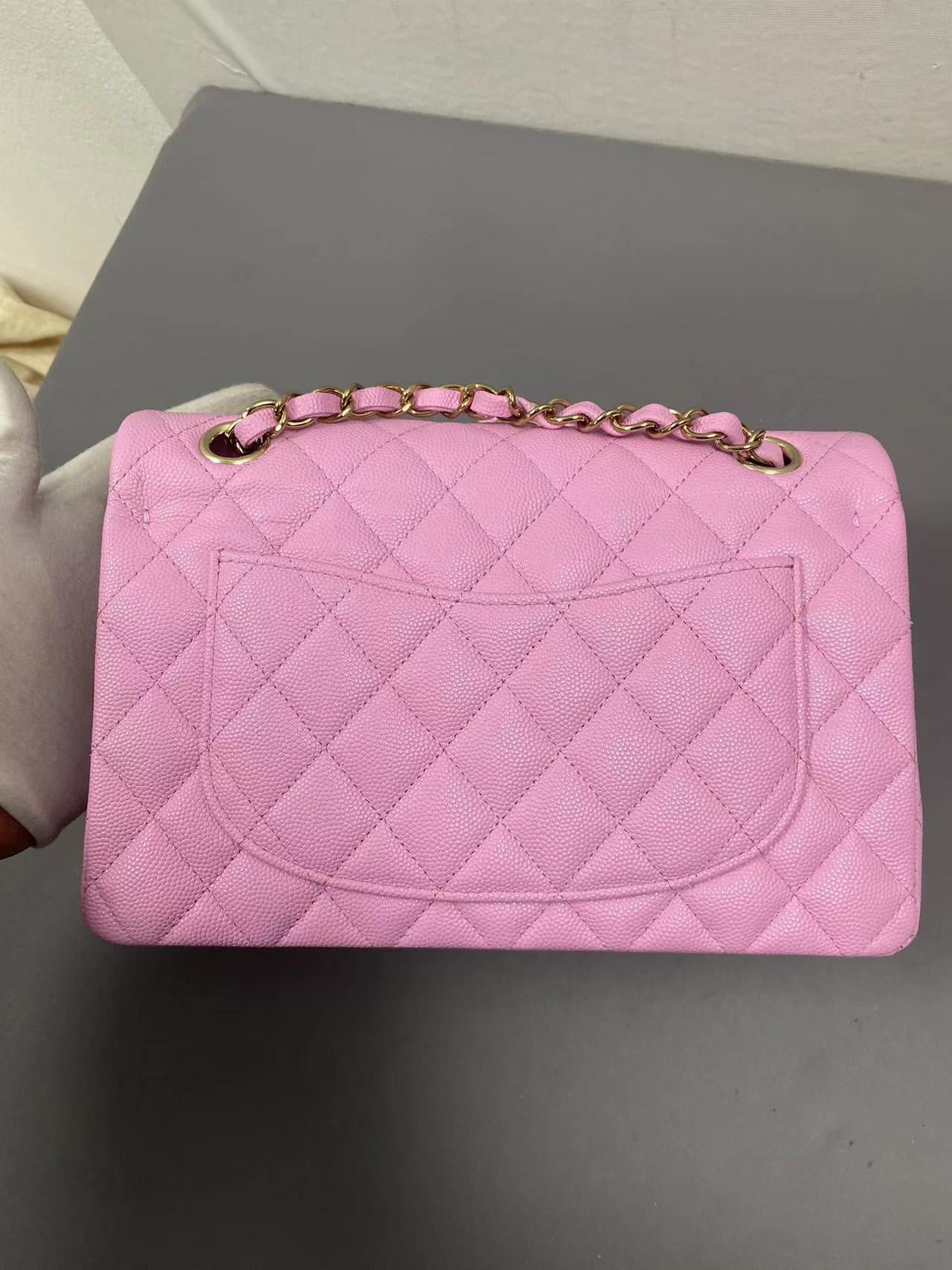 CHANEL CLASSIC BAG / SMALL PINK CAVIAR LGHW