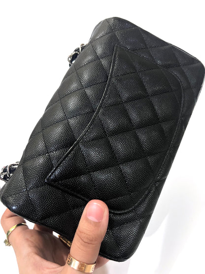 CHANEL CLASSIC BAG / MINI RECTANGLE BLACK CAVIAR SHW