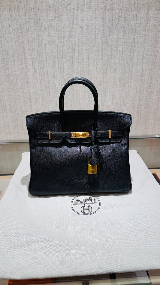 HERMES BIRKIN 25 | BLACK GHW CHEVRE