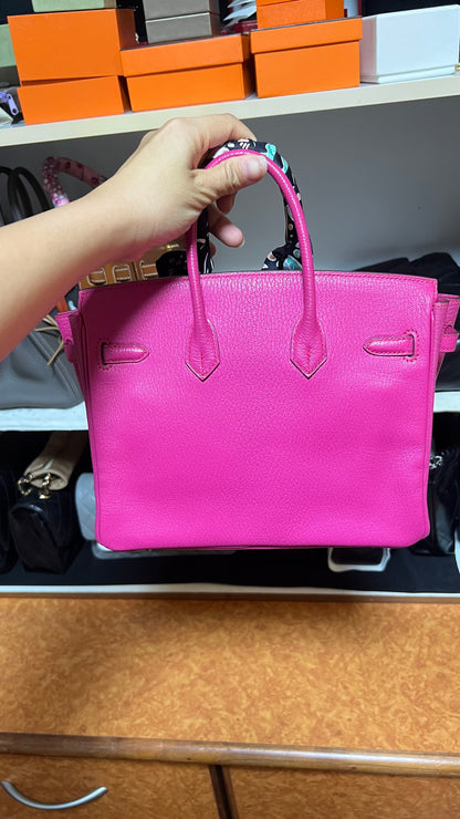 HERMES BIRKIN 25 | ROSE SHOCKING CHERVE GHW