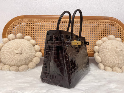 HERMES BIRKIN 30 | NILOTICUS CHOCOLATE SHINY GHW