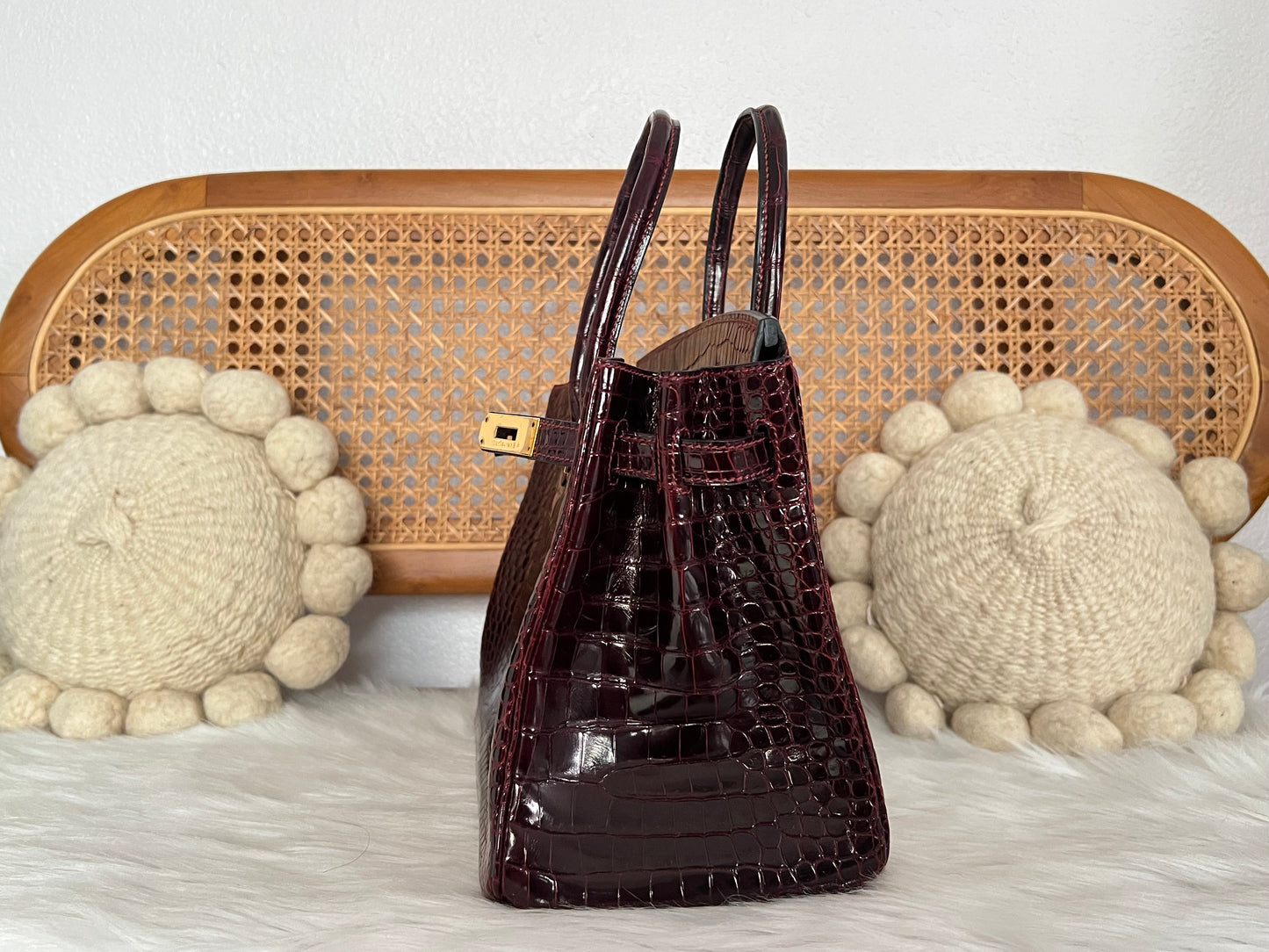 HERMES BIRKIN 30 | BURGUNDY POROSUS CROCODILE SHINY GHW