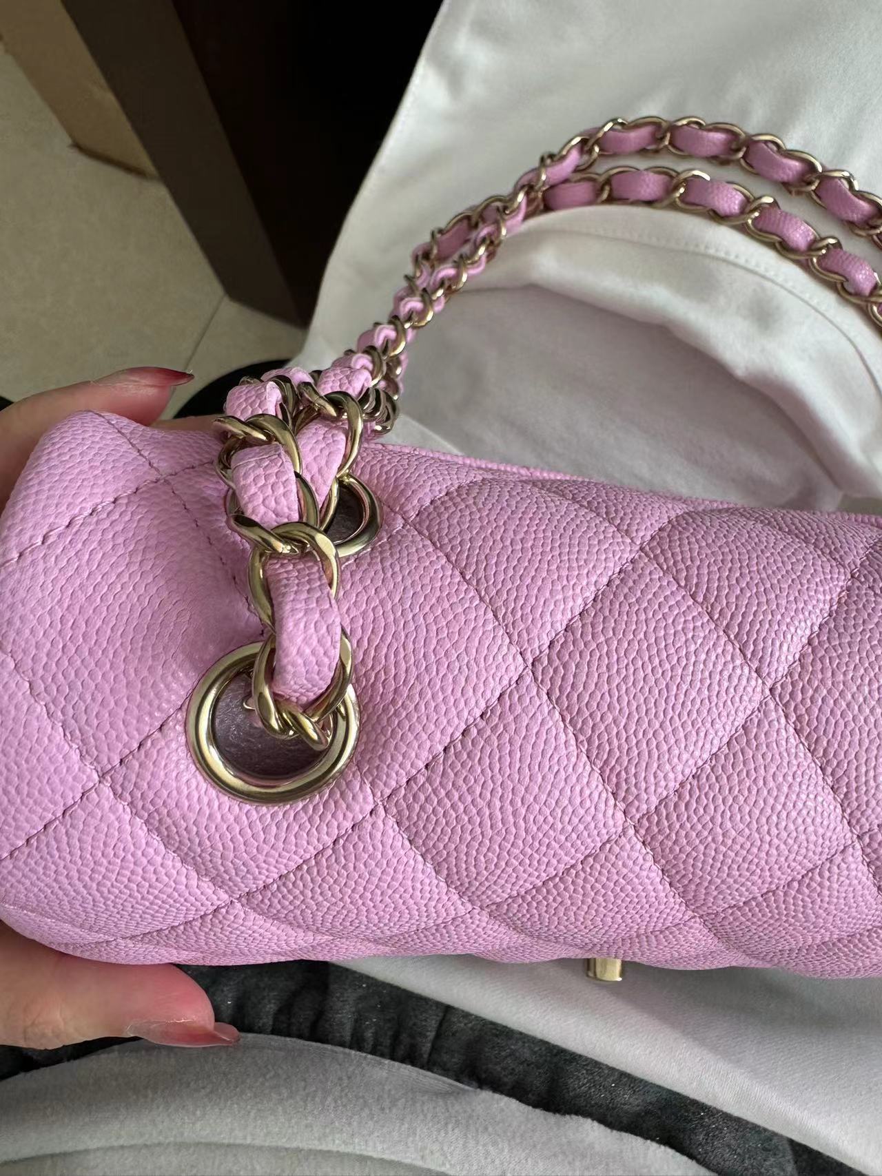 CHANEL CLASSIC BAG / SMALL PINK CAVIAR LGHW