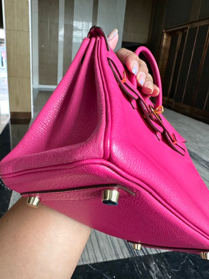 HERMES BIRKIN 25 | ROSE SHOCKING CHERVE GHW