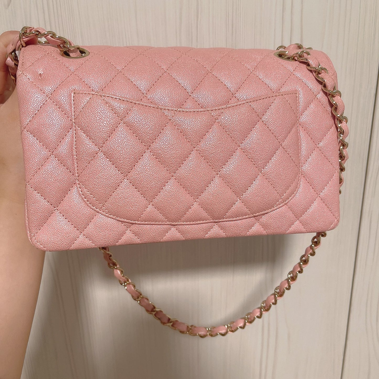 CHANEL CLASSIC FLAP | SMALL CAVIAR IRIDESCENT PINK LGHW