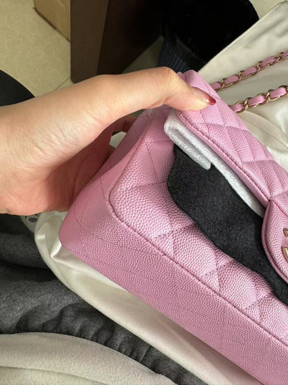 CHANEL CLASSIC BAG / SMALL PINK CAVIAR LGHW