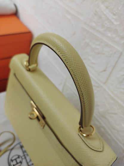 HERMES KELLY 25 | JAUNE POUSSIN EPSOM GHW