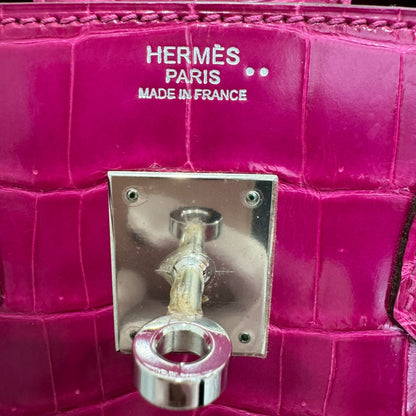 HERMES BIRKIN 30 | FUCHSIA 5J / ROSE SHEHERAZADE NILOTICUS CROCODILE SHINY GHW