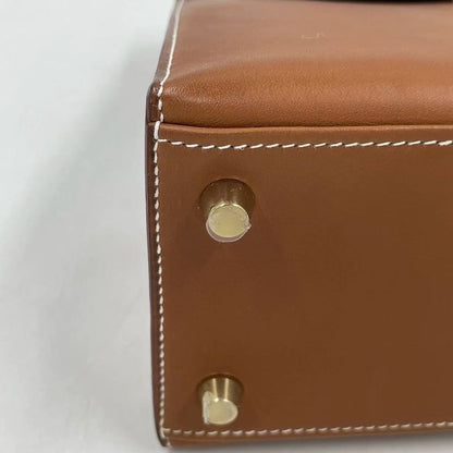 HERMES KELLY 25 | FAUVE SMOOTH BARENIA GHW