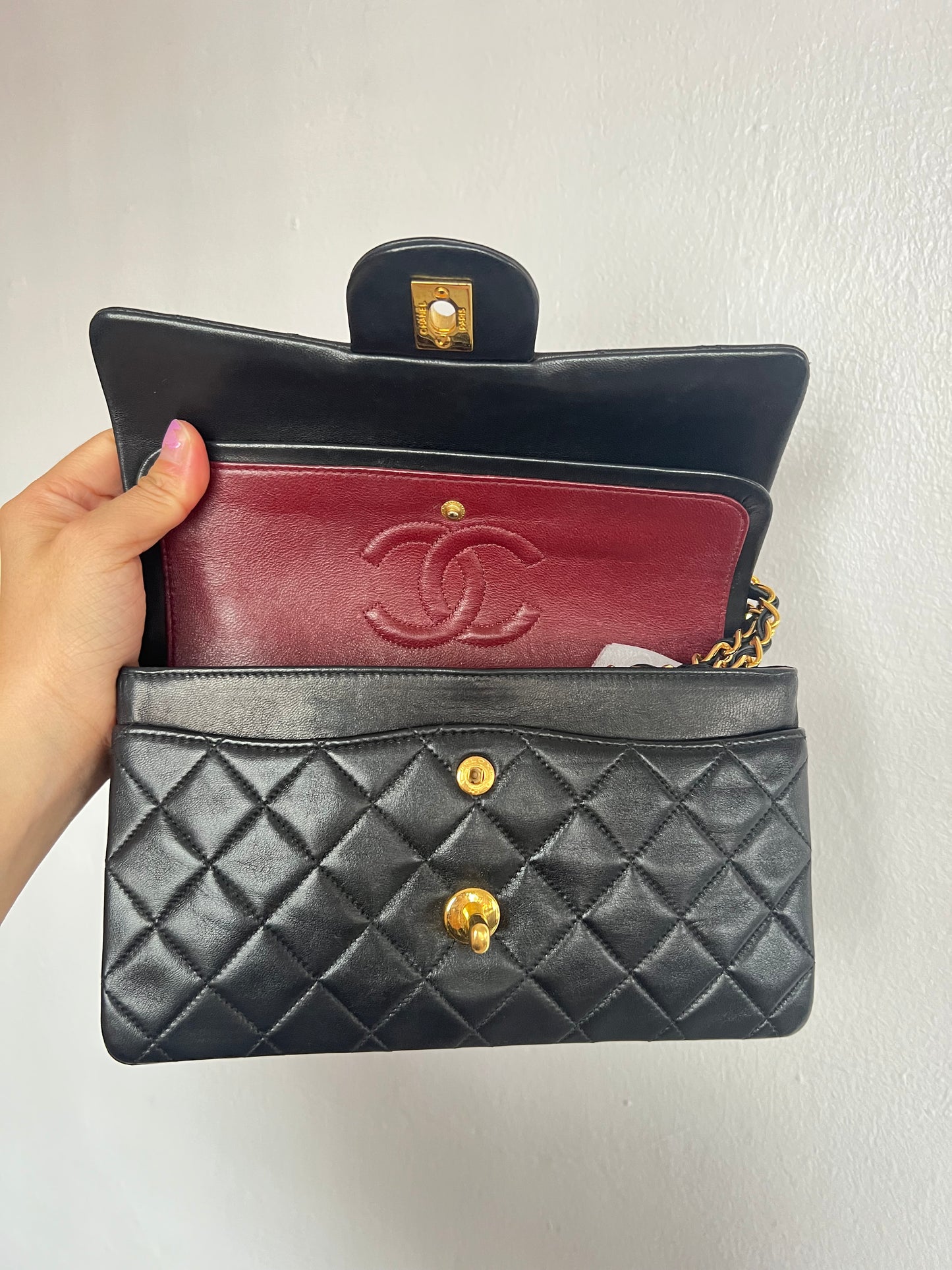 CHANEL CLASSIC BAG / 23CM BLACK LAMBSKIN 24K GHW