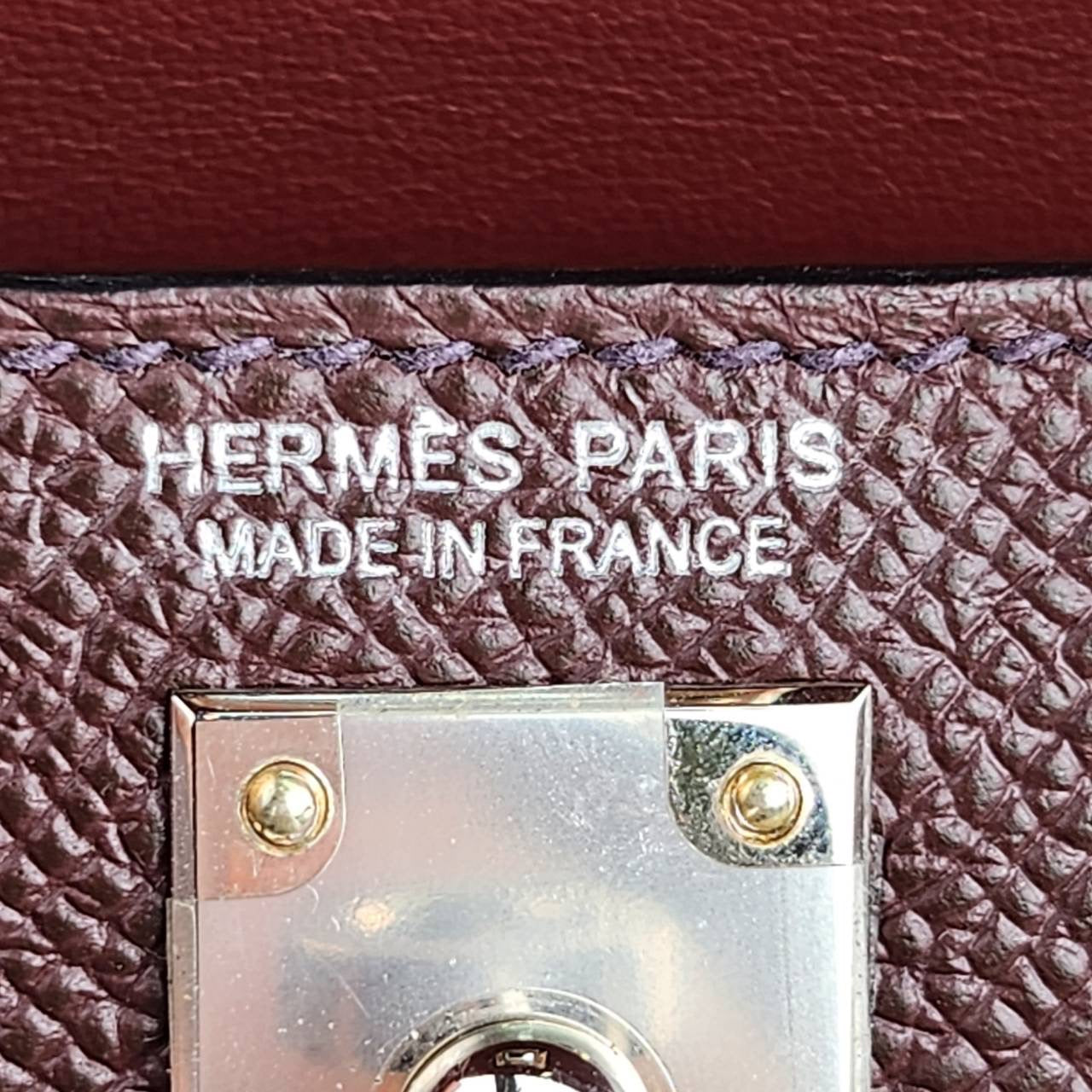 HERMES MINI KELLY II | EPSOM MAUVE PALE BLACK ROUGE H