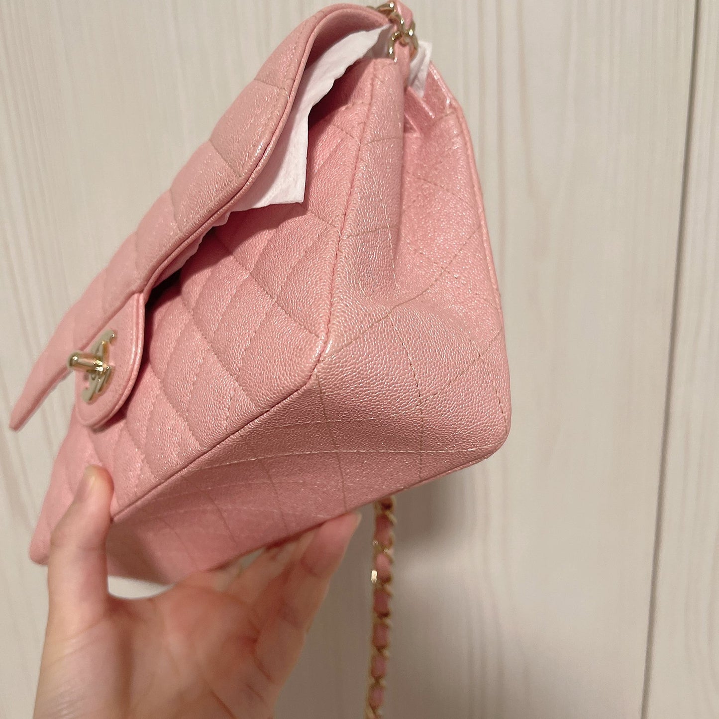 CHANEL CLASSIC FLAP | SMALL CAVIAR IRIDESCENT PINK LGHW