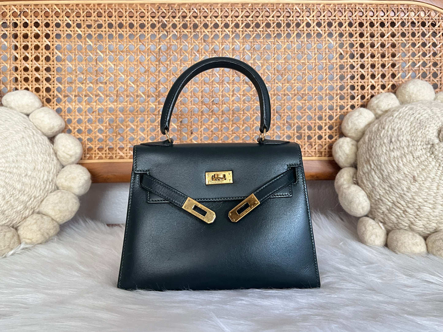 HERMES KELLY 20 | BOX CALF GREEN GHW