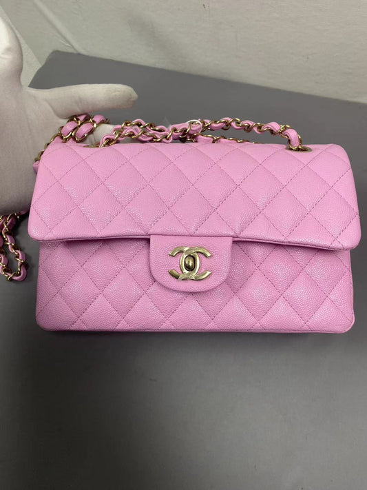 CHANEL CLASSIC BAG / SMALL PINK CAVIAR LGHW