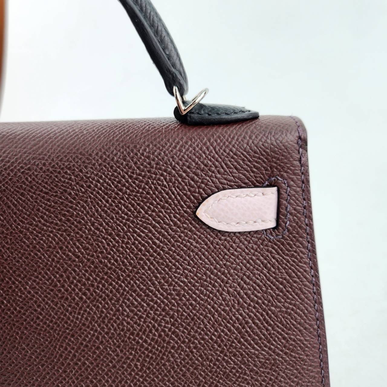 HERMES MINI KELLY II | EPSOM MAUVE PALE BLACK ROUGE H