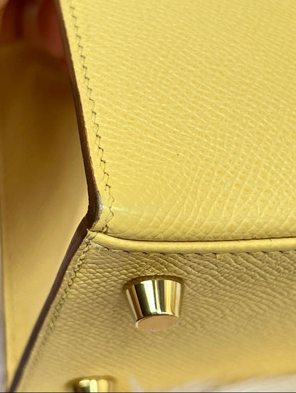 HERMES KELLY 25 | JAUNE POUSSIN EPSOM GHW