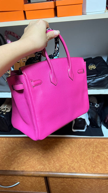 HERMES BIRKIN 25 | ROSE SHOCKING CHERVE GHW