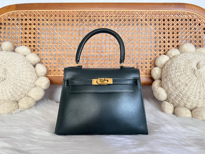 HERMES KELLY 20 | BOX CALF GREEN GHW