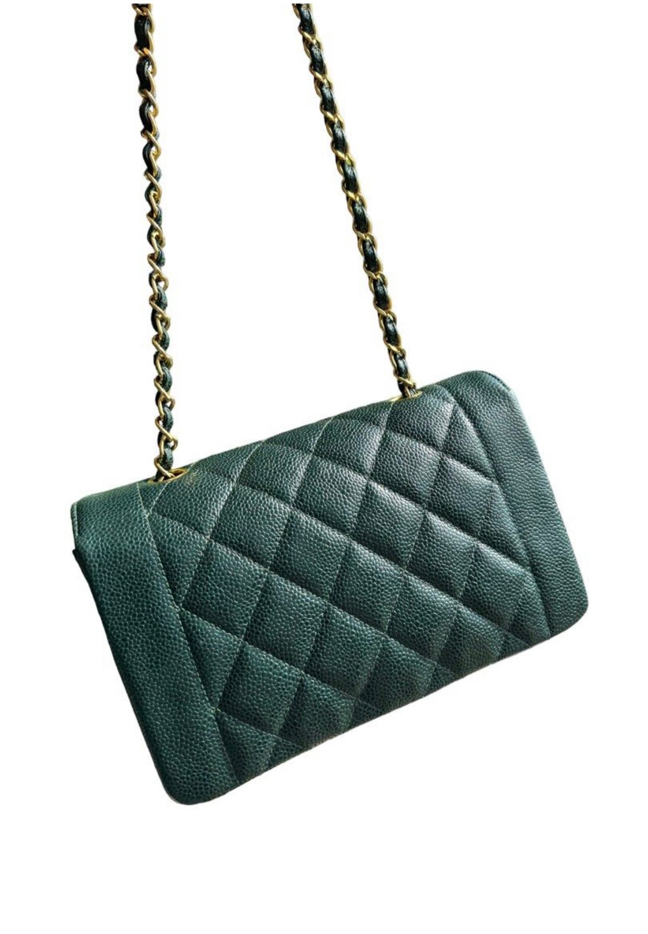 CHANEL DIANA FLAP BAG / SMALL EMERALD GREEN CAVIAR 24K GHW