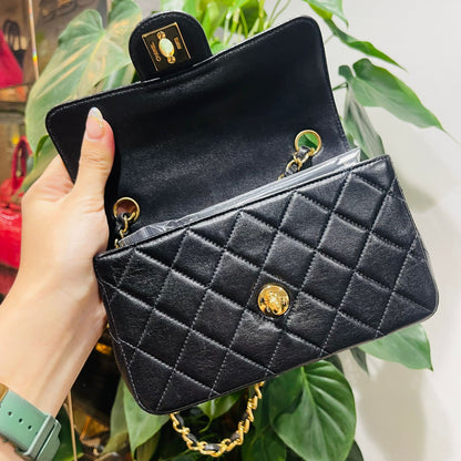 CHANEL CLASSIC BAG / MINI RECTANGLE BLACK LAMBSKIN 24K GHW