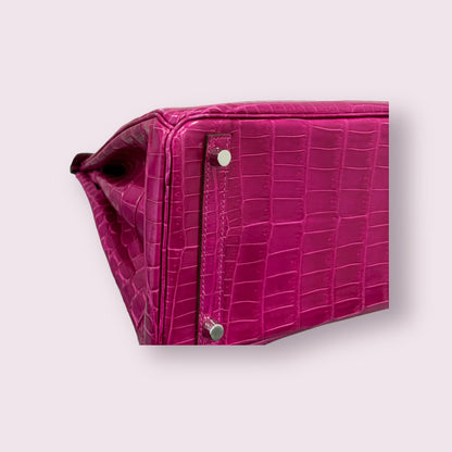 HERMES BIRKIN 30 | FUCHSIA 5J / ROSE SHEHERAZADE NILOTICUS CROCODILE SHINY GHW