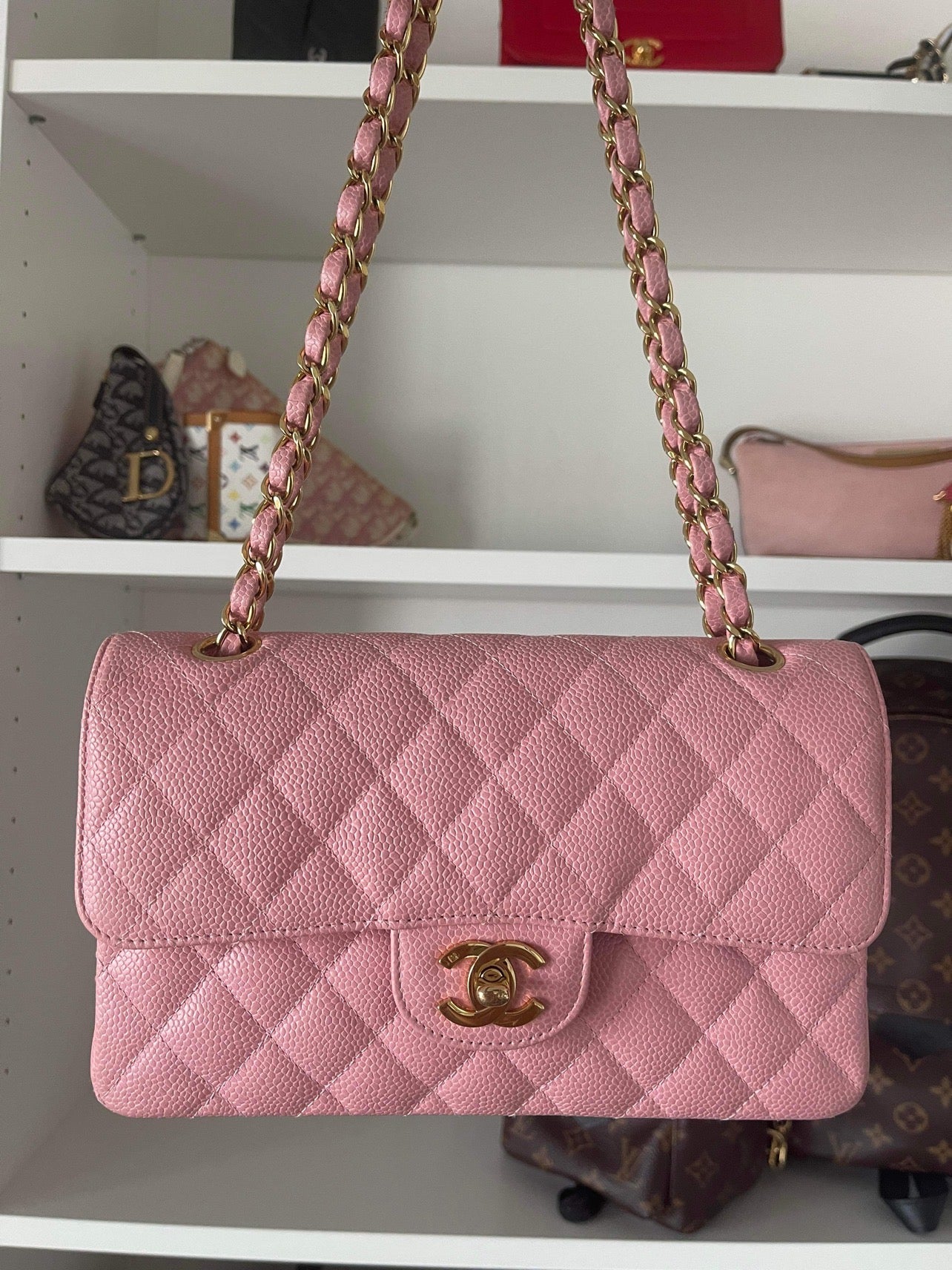 CHANEL CLASSIC BAG / SMALL PINK CAVIAR 24K GHW