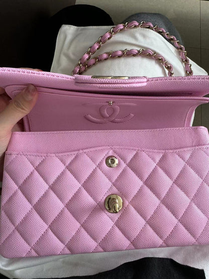 CHANEL CLASSIC BAG / SMALL PINK CAVIAR LGHW