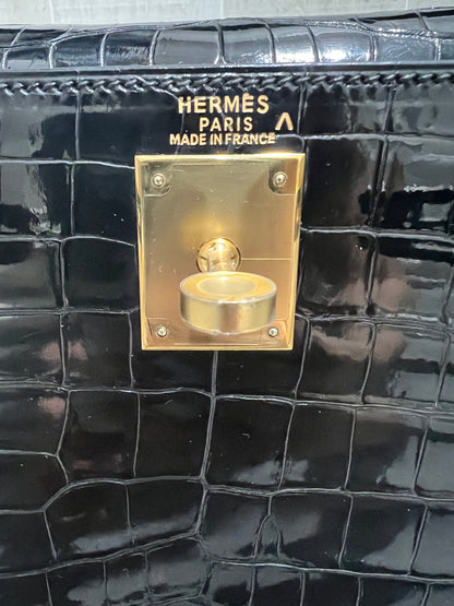 HERMES KELLY 28 | POROSUS BLACK SHINY GHW