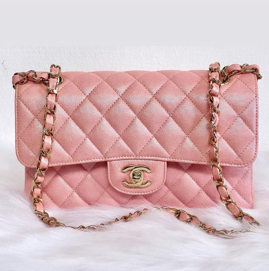 CHANEL CLASSIC FLAP | SMALL CAVIAR IRIDESCENT PINK LGHW